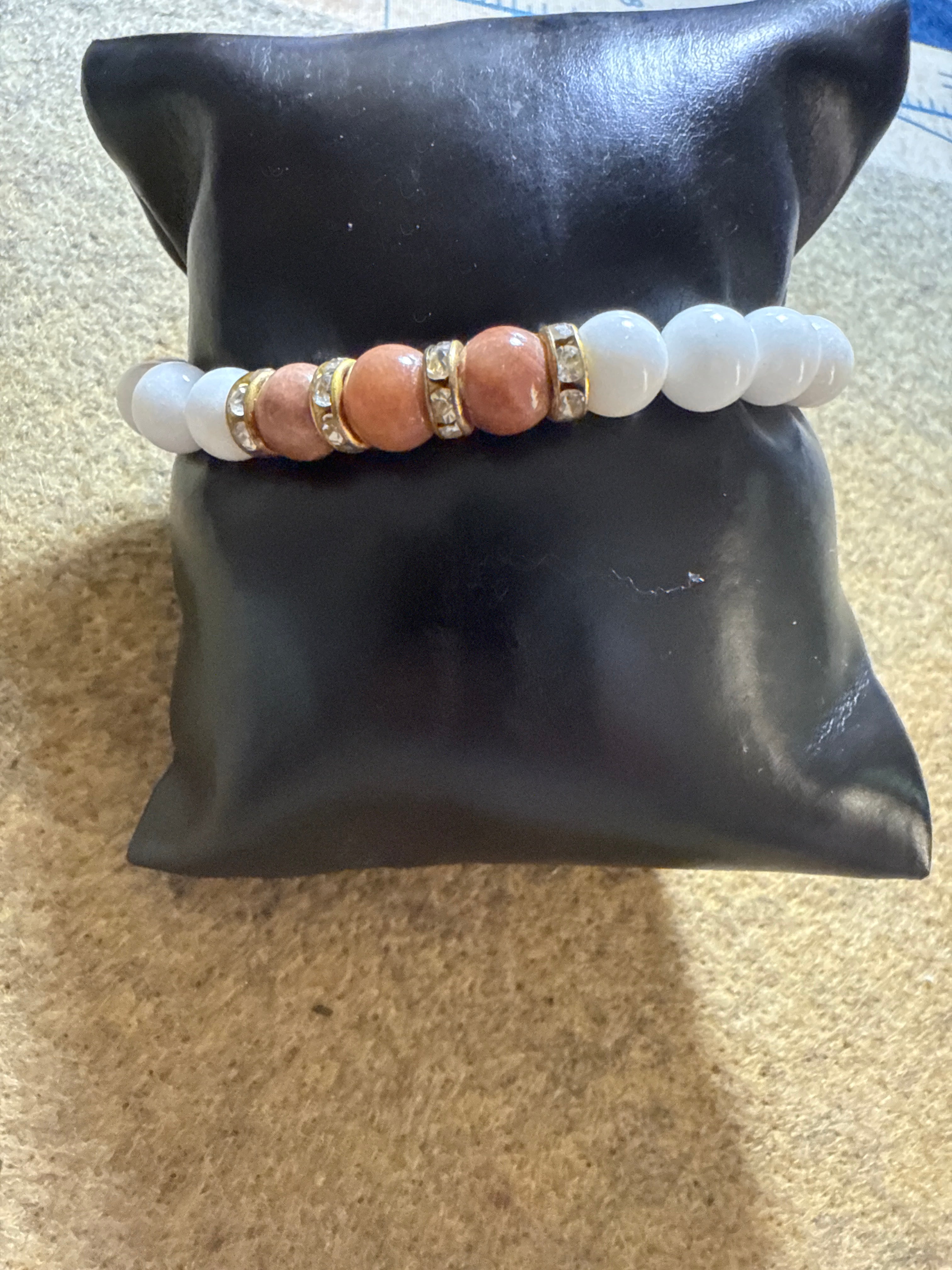 Jade (Vanilla) w/ cappuccino crystal bracelet