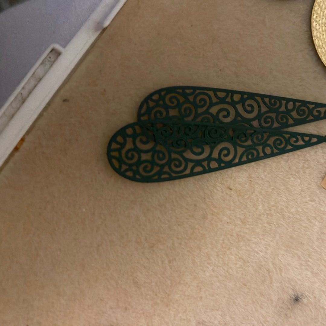 Filigree earrings w/Aventurine #501