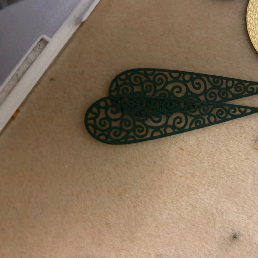 Filigree earrings w/Aventurine #501