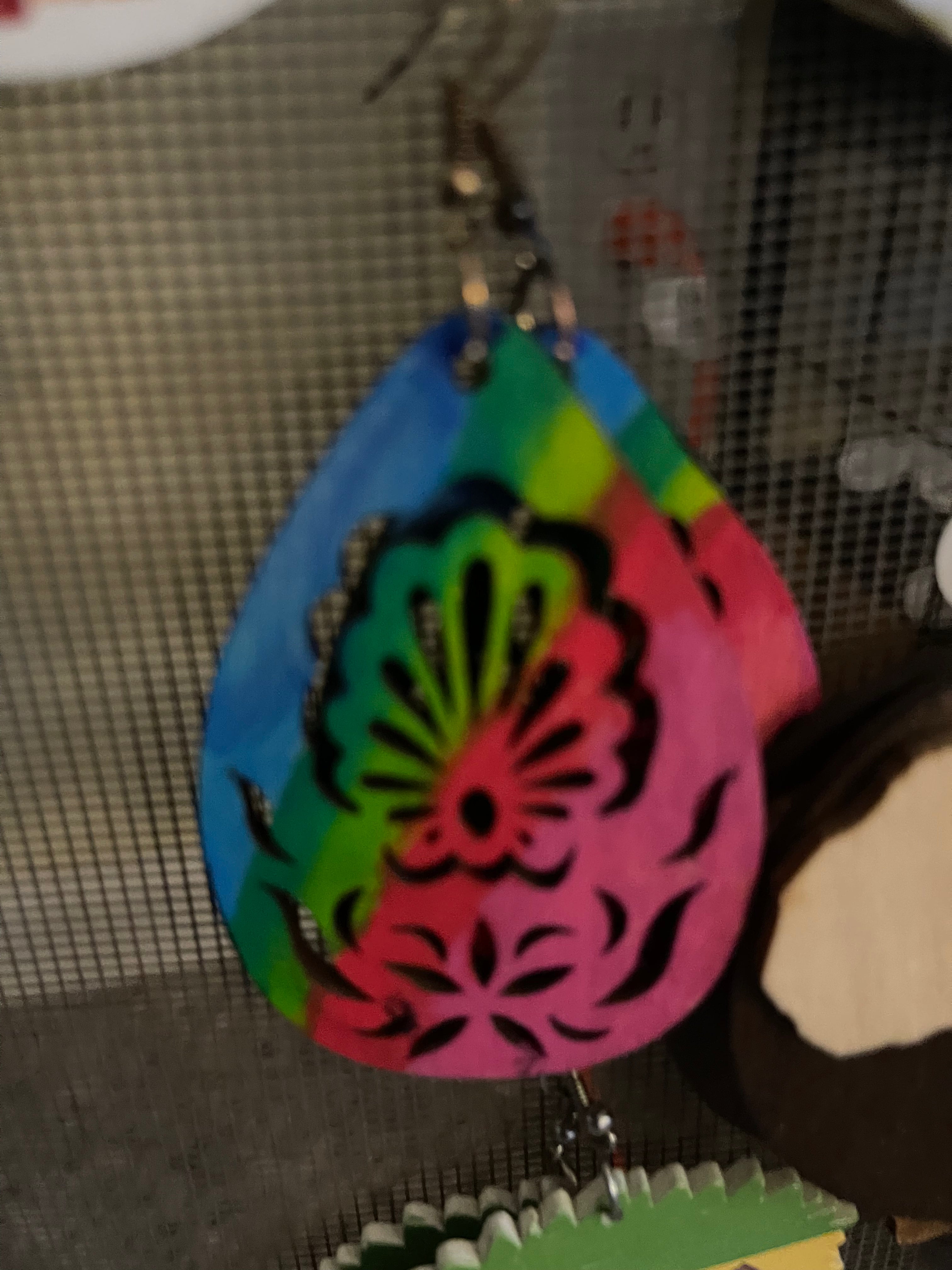 Lotus Blossom earrings (Wood)