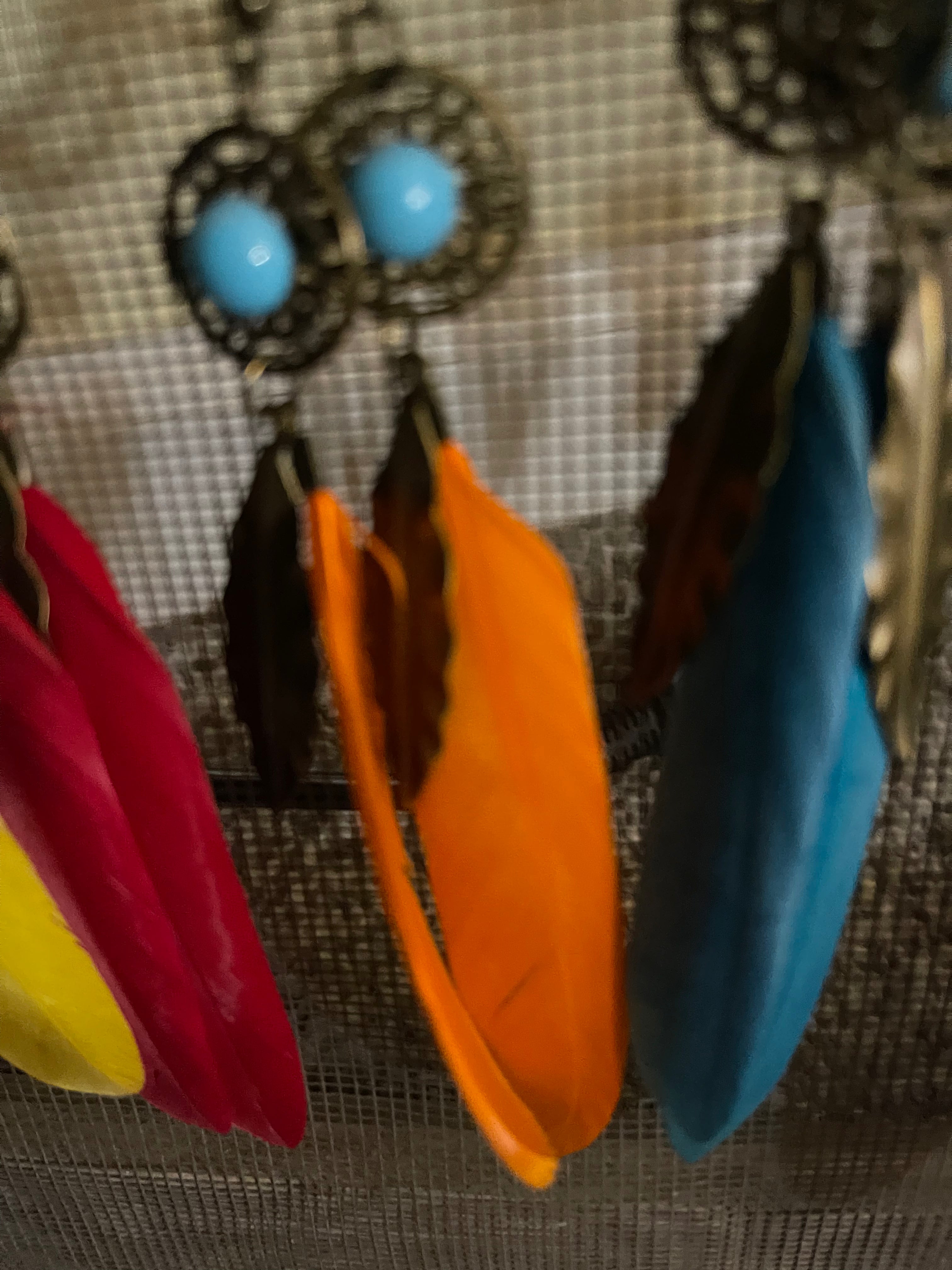 #801 Feather & Leaf earrings