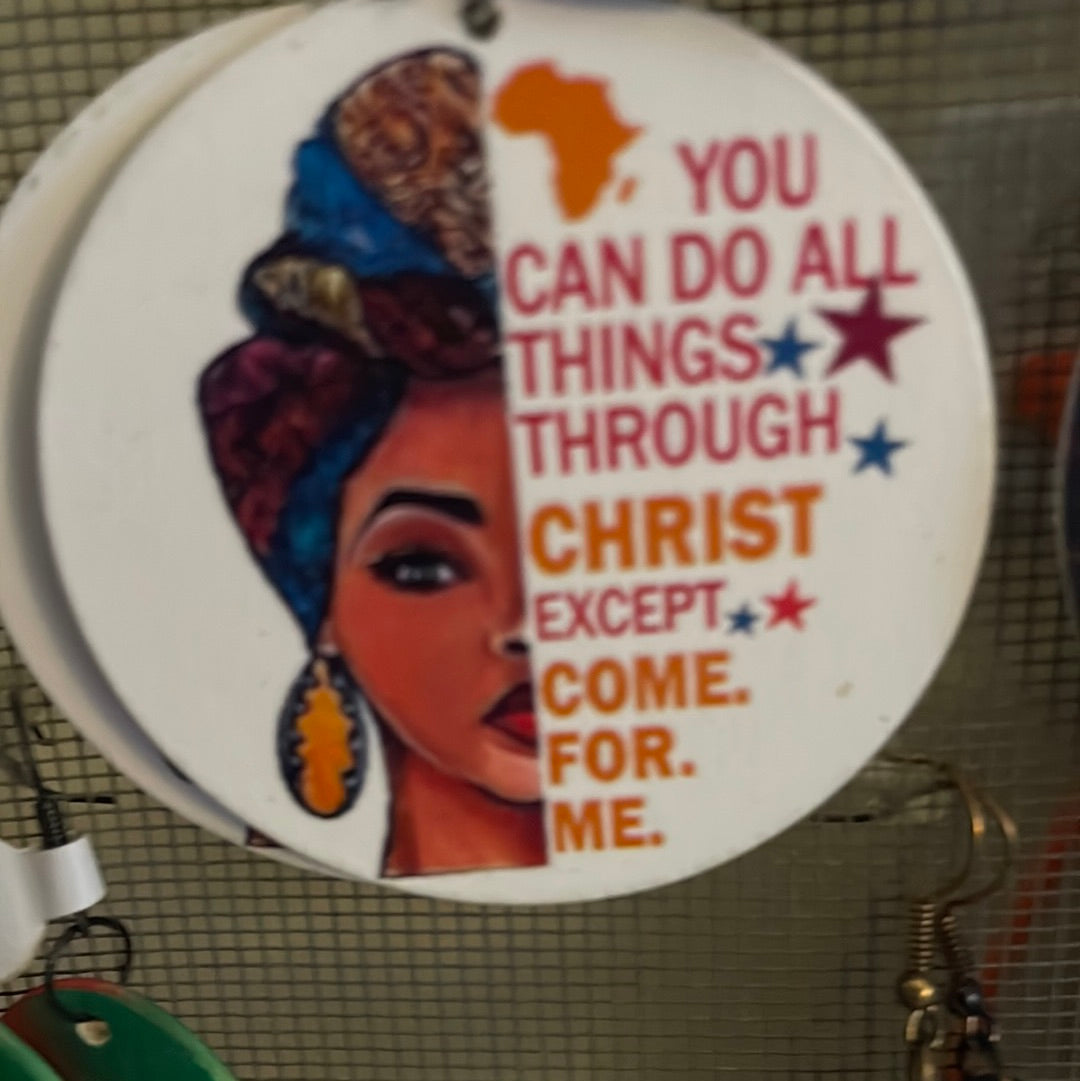 All Things Through Christ earrings (Wood)