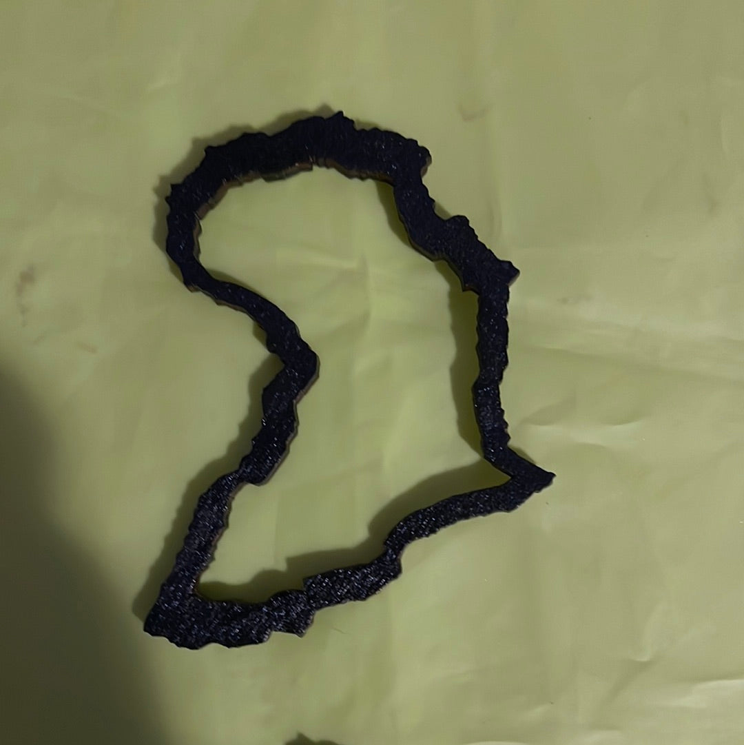 Africa map cutout earrings (Wood)