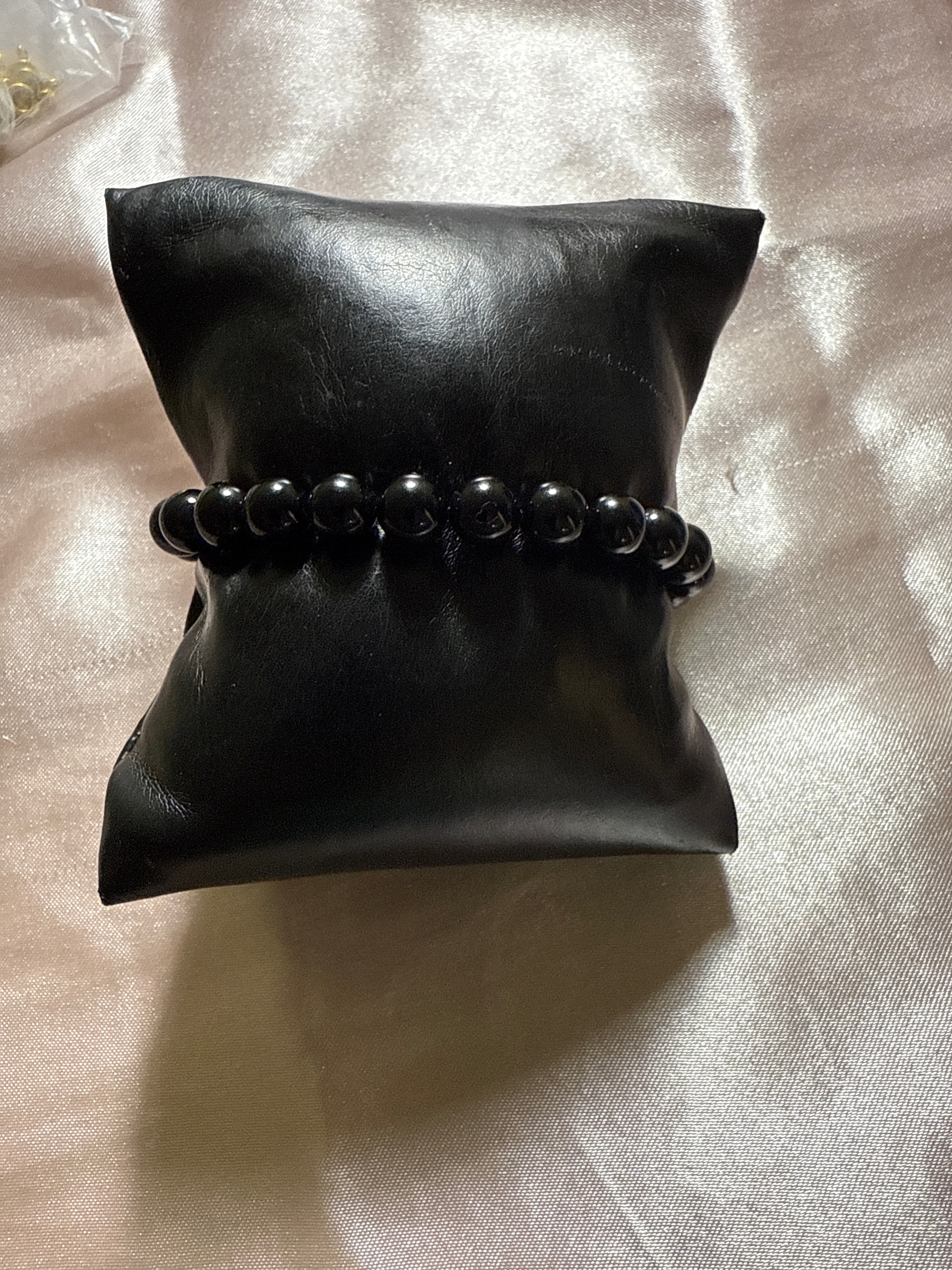 Black Agate gemstone bracelet 8mm