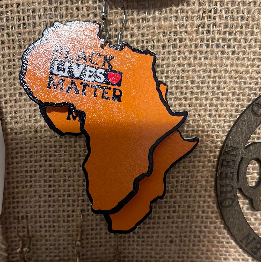 #164 Black Lives Matter earrings (Wood)