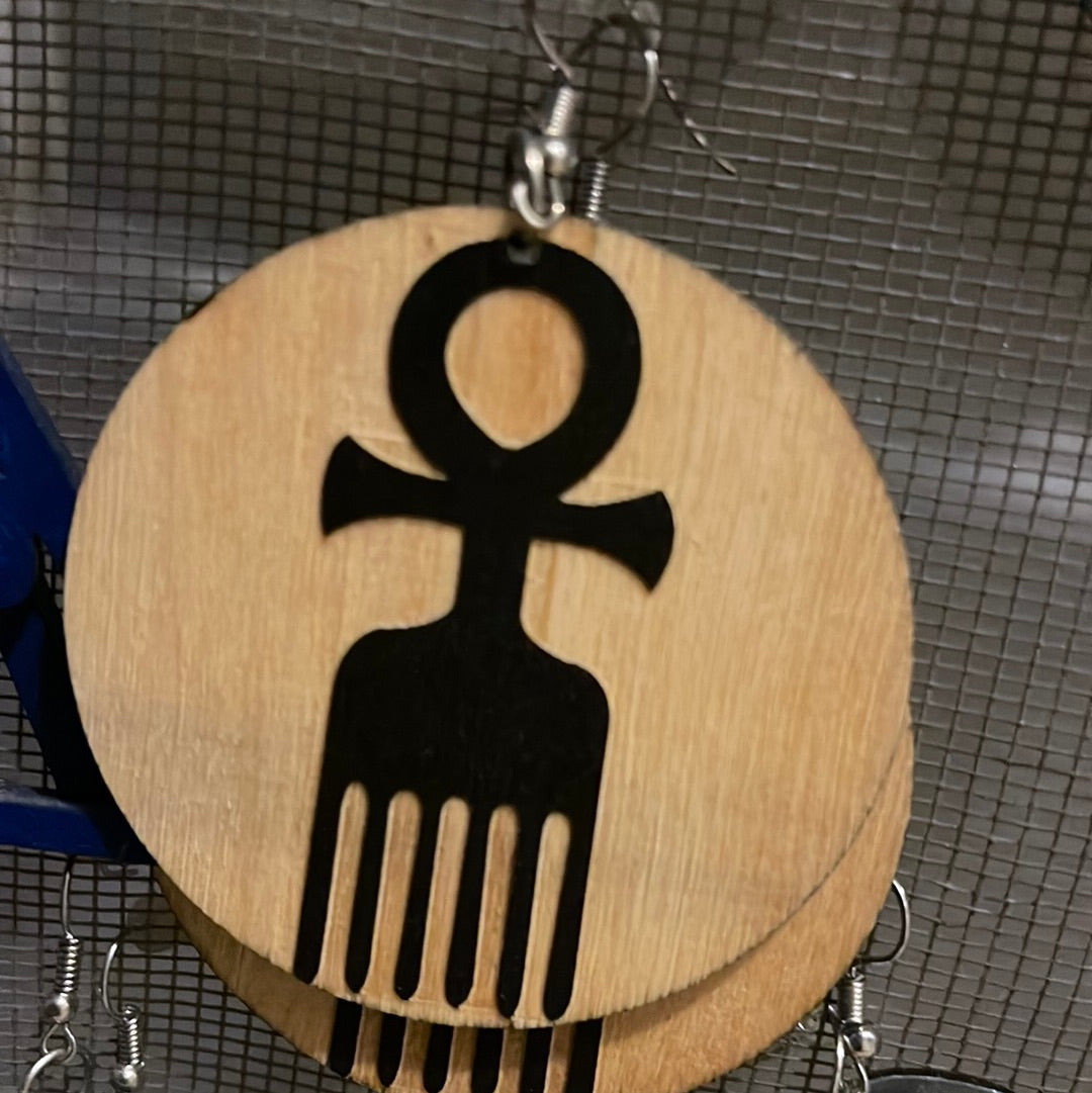 #122 Engraved "ANKH" earrings