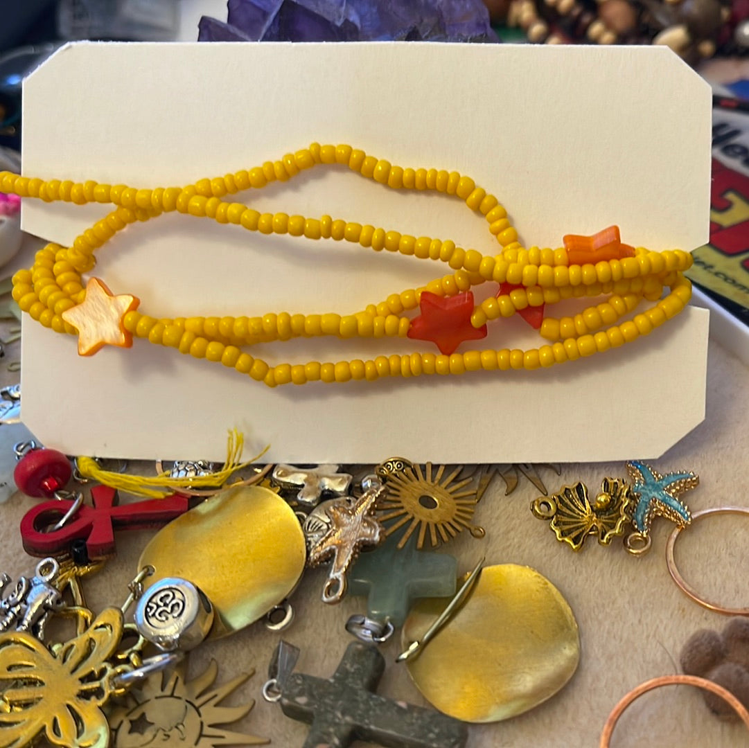 Waist Beads - Yellow Stars style #6