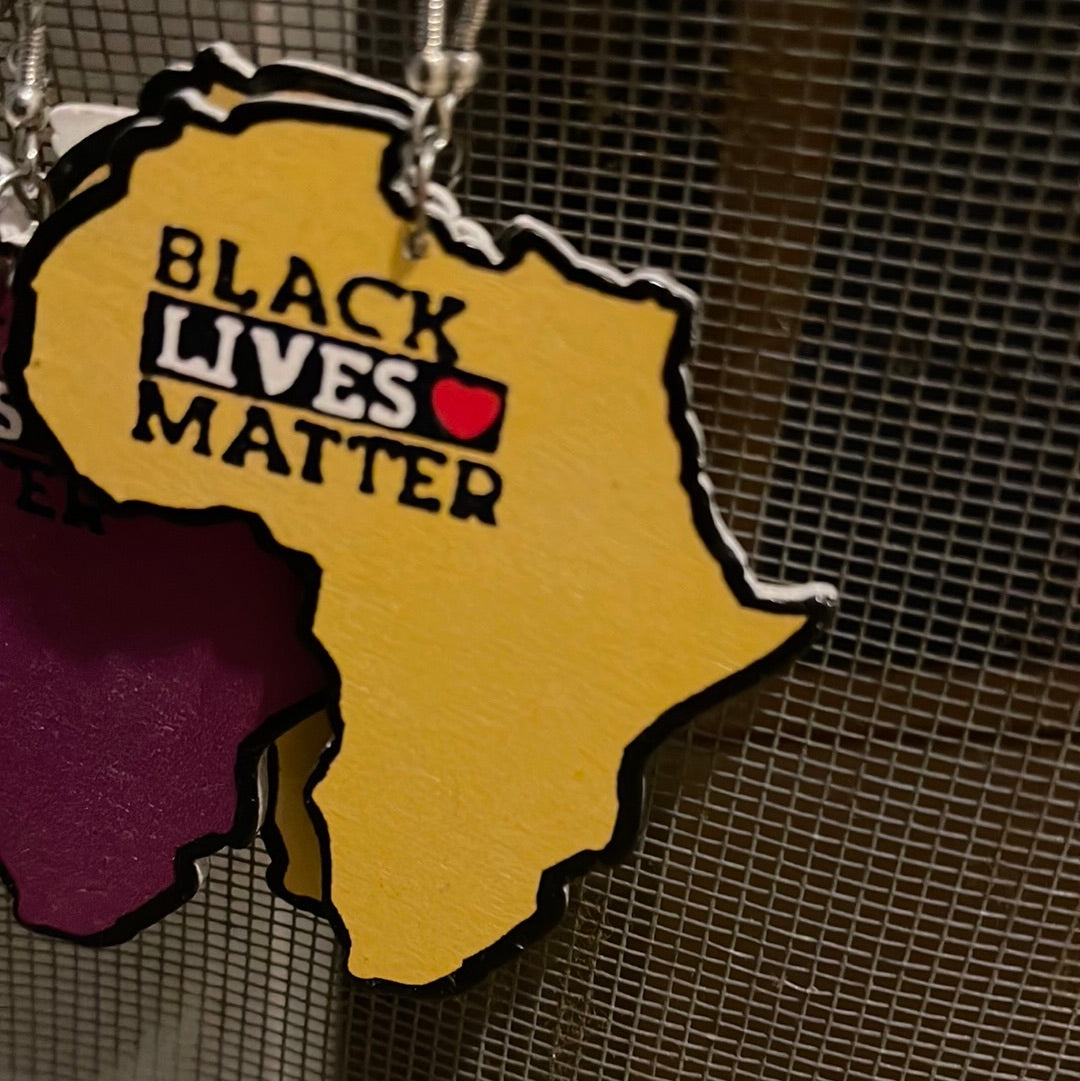 #164 Black Lives Matter earrings (Wood)