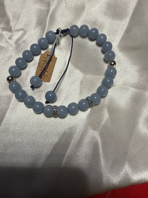 Angelite Natural Pastel Meditation Healing Gemstone bracelet 8mm