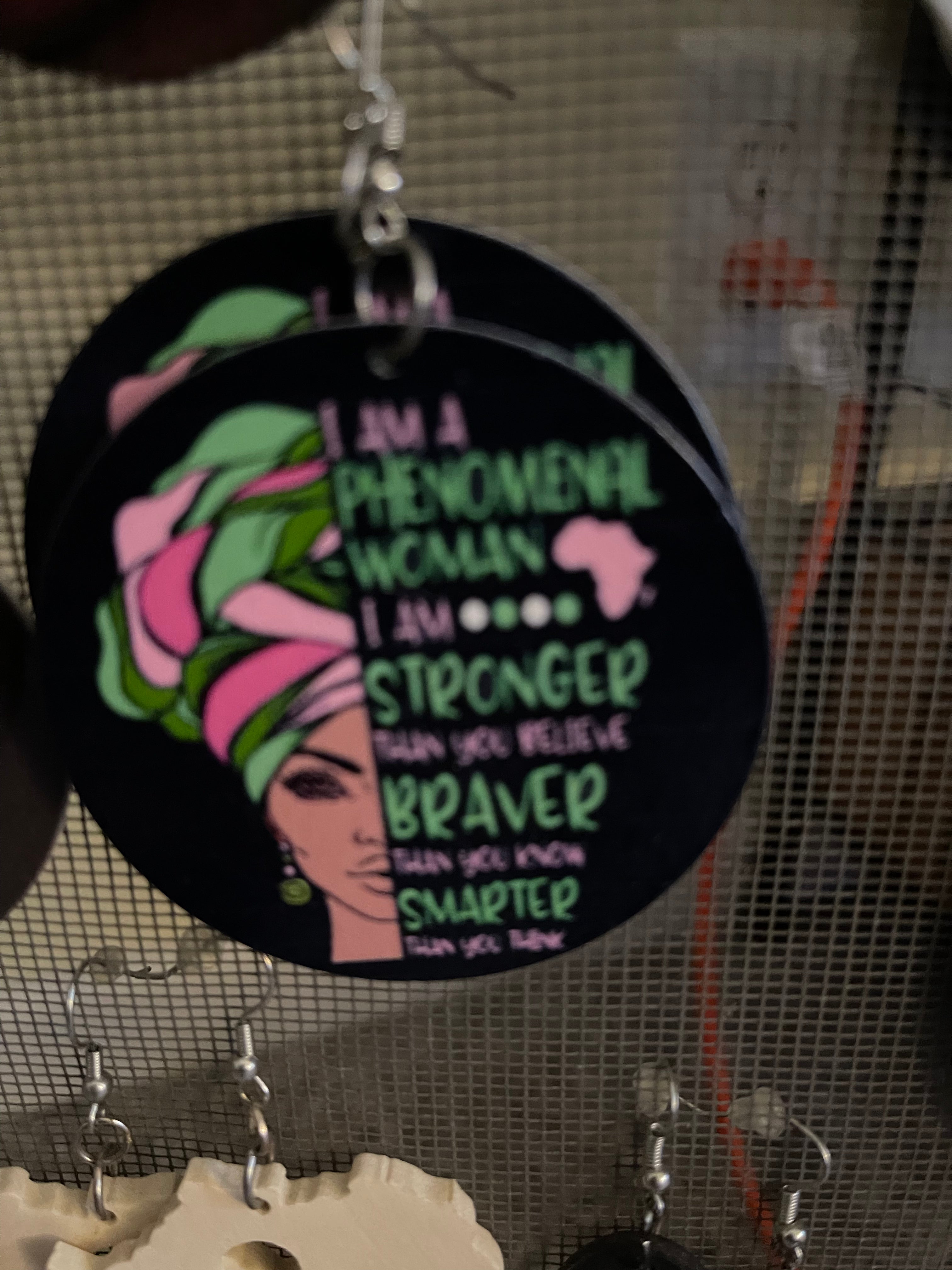 Phenomenal Woman earrings (Wood)