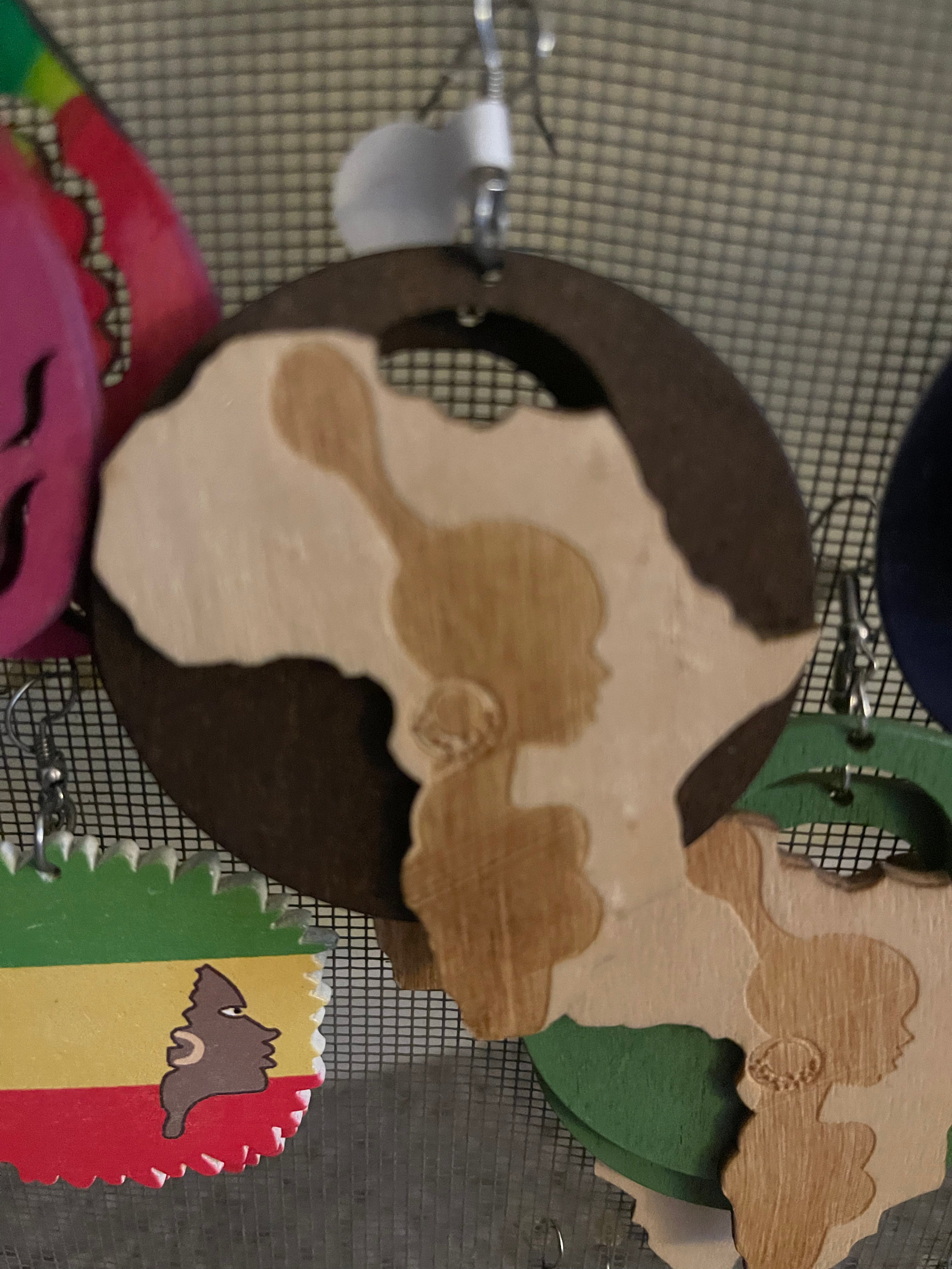 Nubian Queen earrings (Wood)