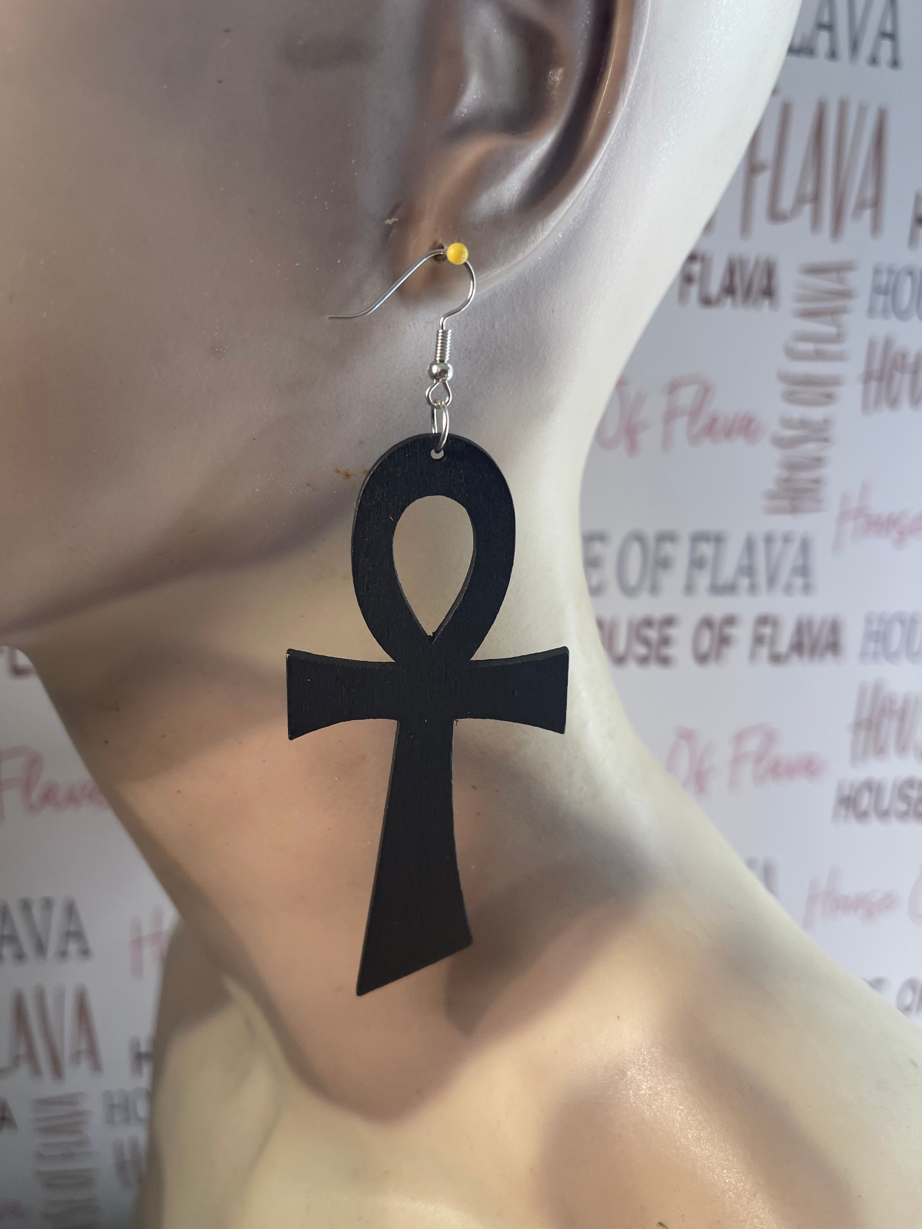 Ankh earrings (Wood)