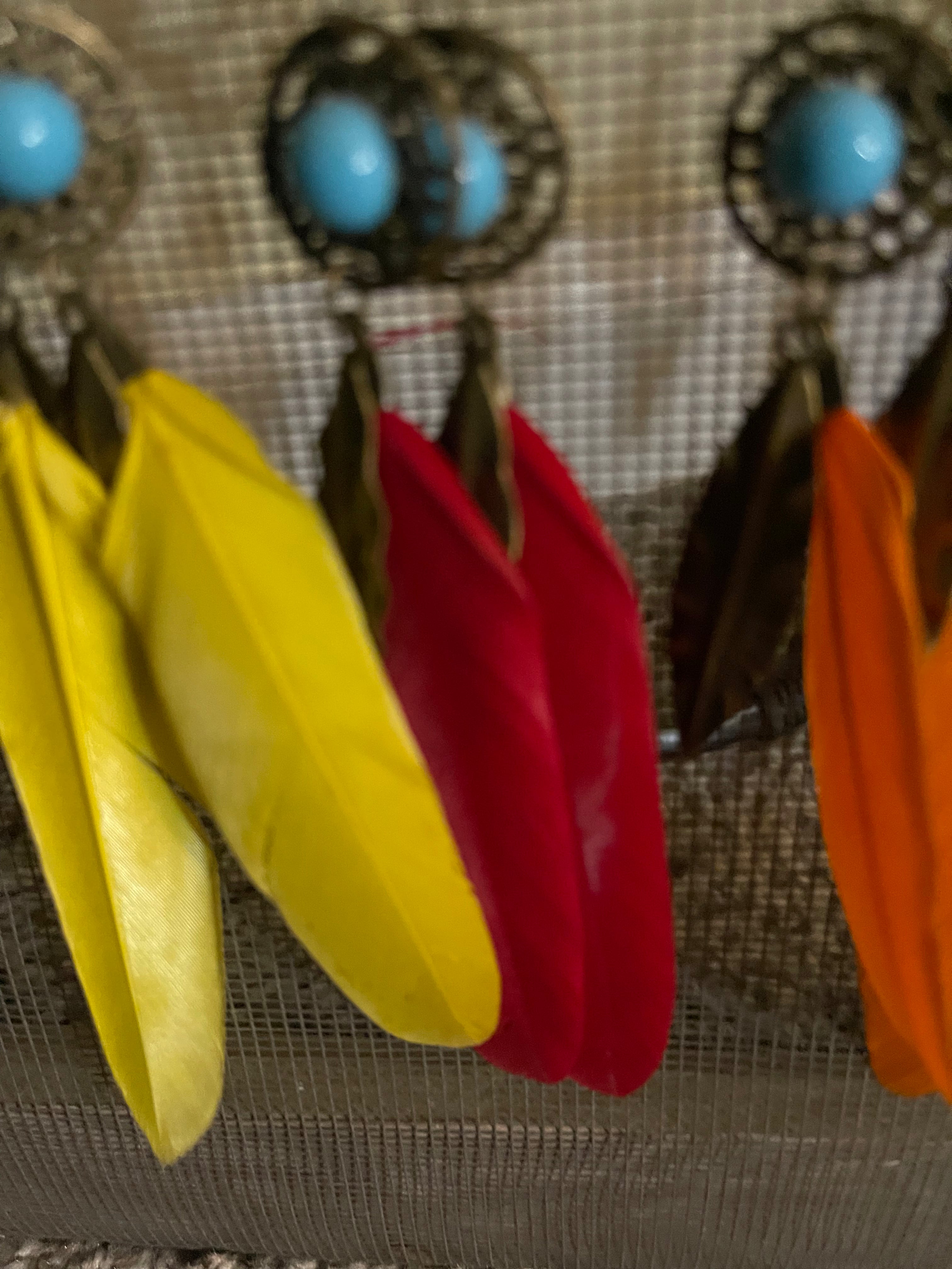 #801 Feather & Leaf earrings