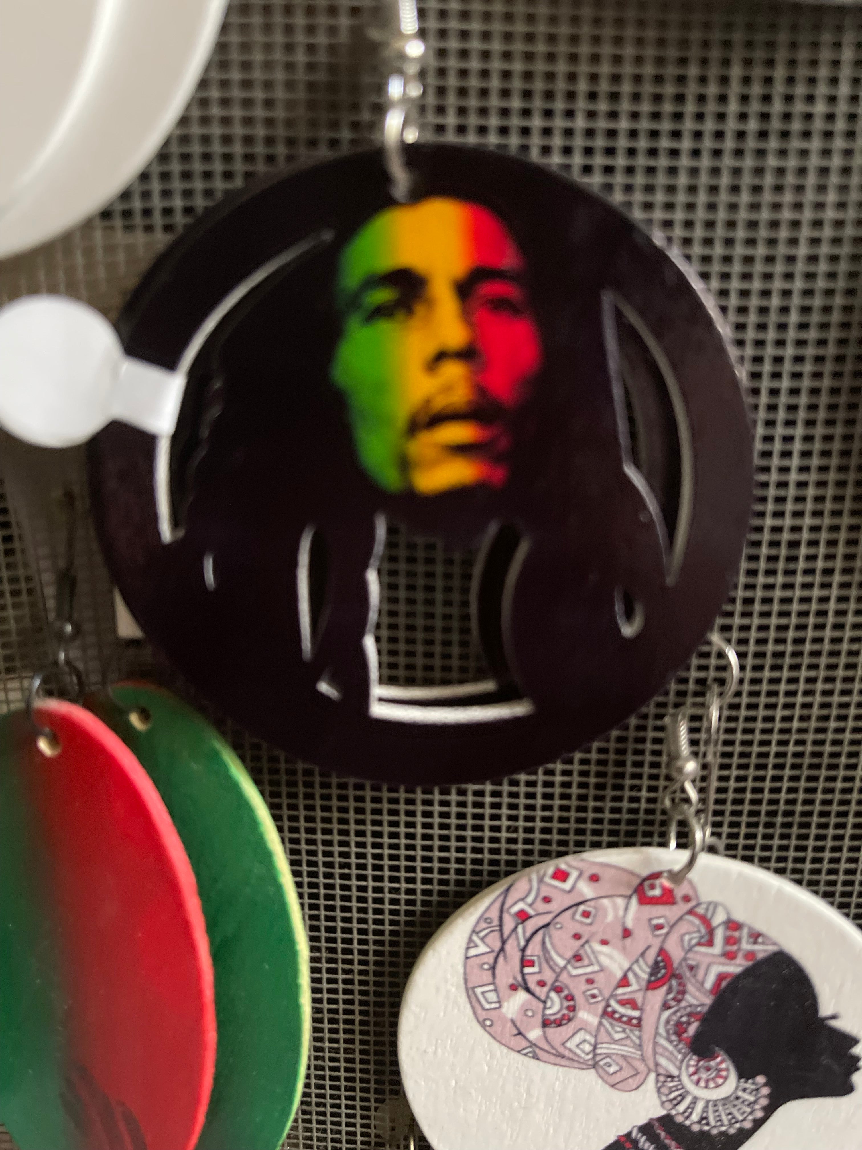 Bob Marley earrings (Wood)