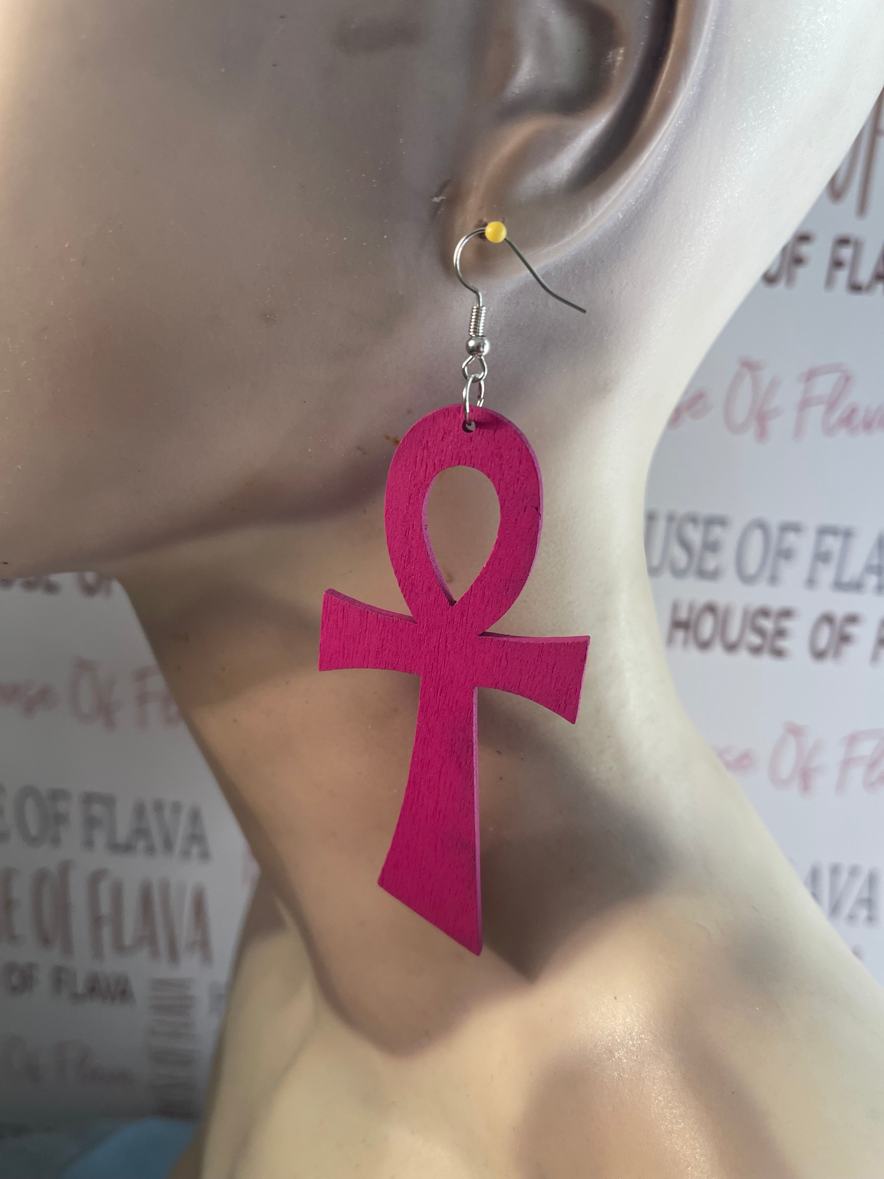 Ankh earrings (Wood)