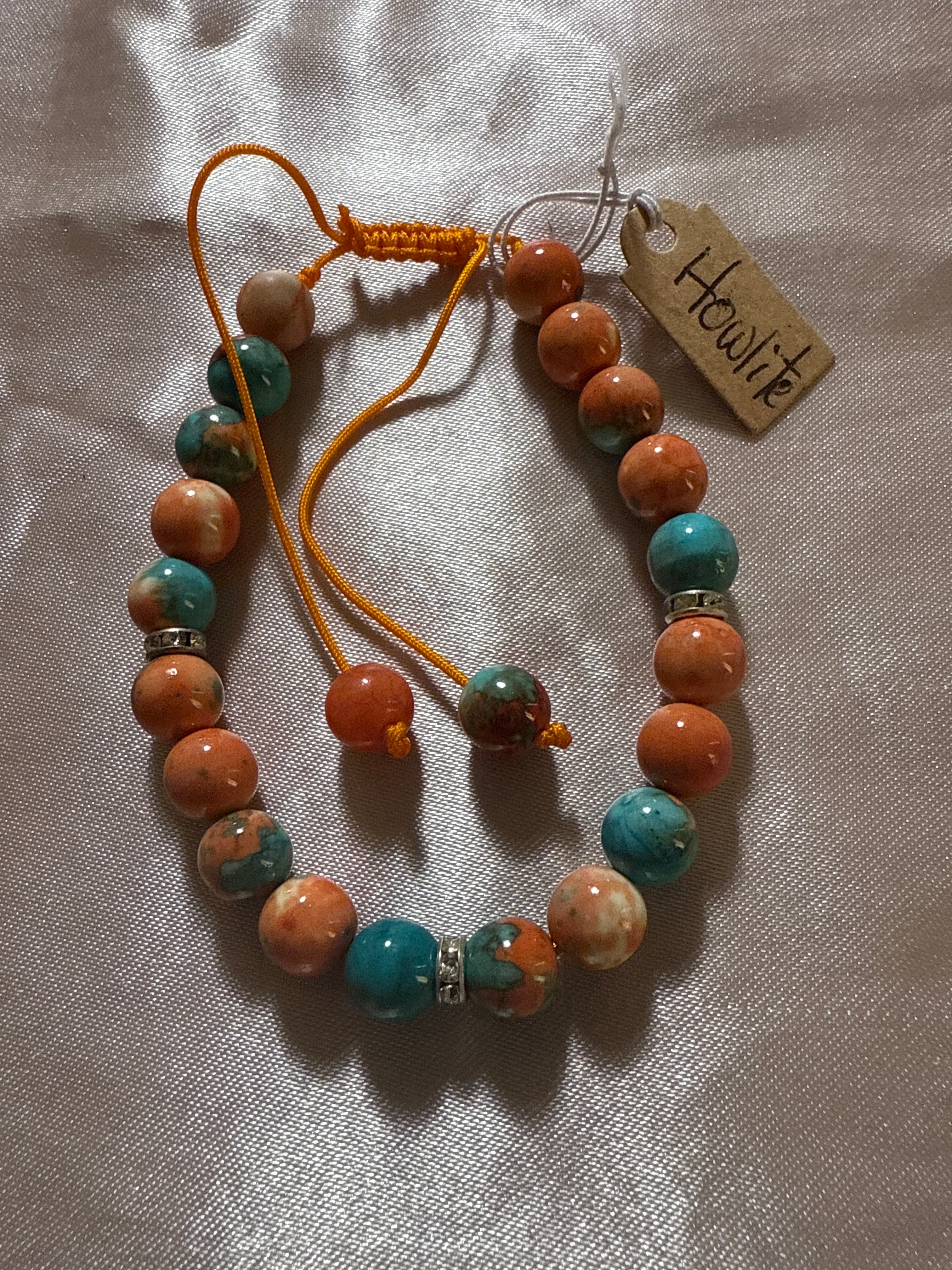 Howlite mixed crystal bracelet 8mm