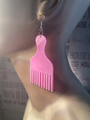 #204 Afro Pic acrylic earrings (small)