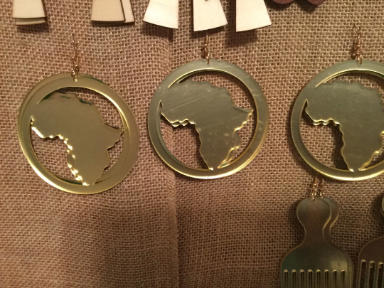 #210 Africa Map Mirror earrings