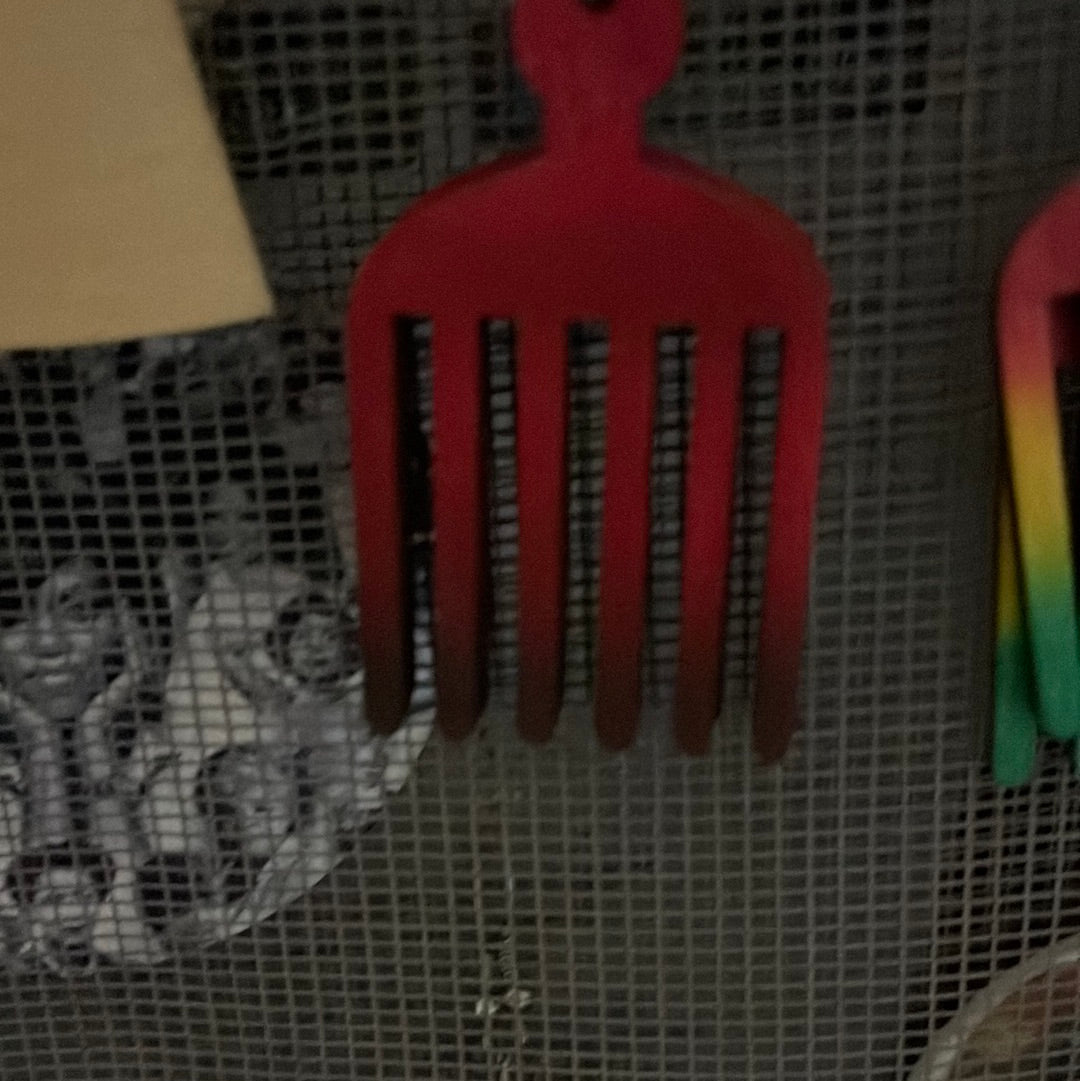 Afro Pic earrings (Wood)