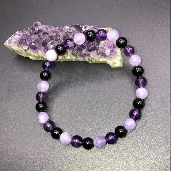 Amethyst, Rose Quartz Blue Jade bracelet #5