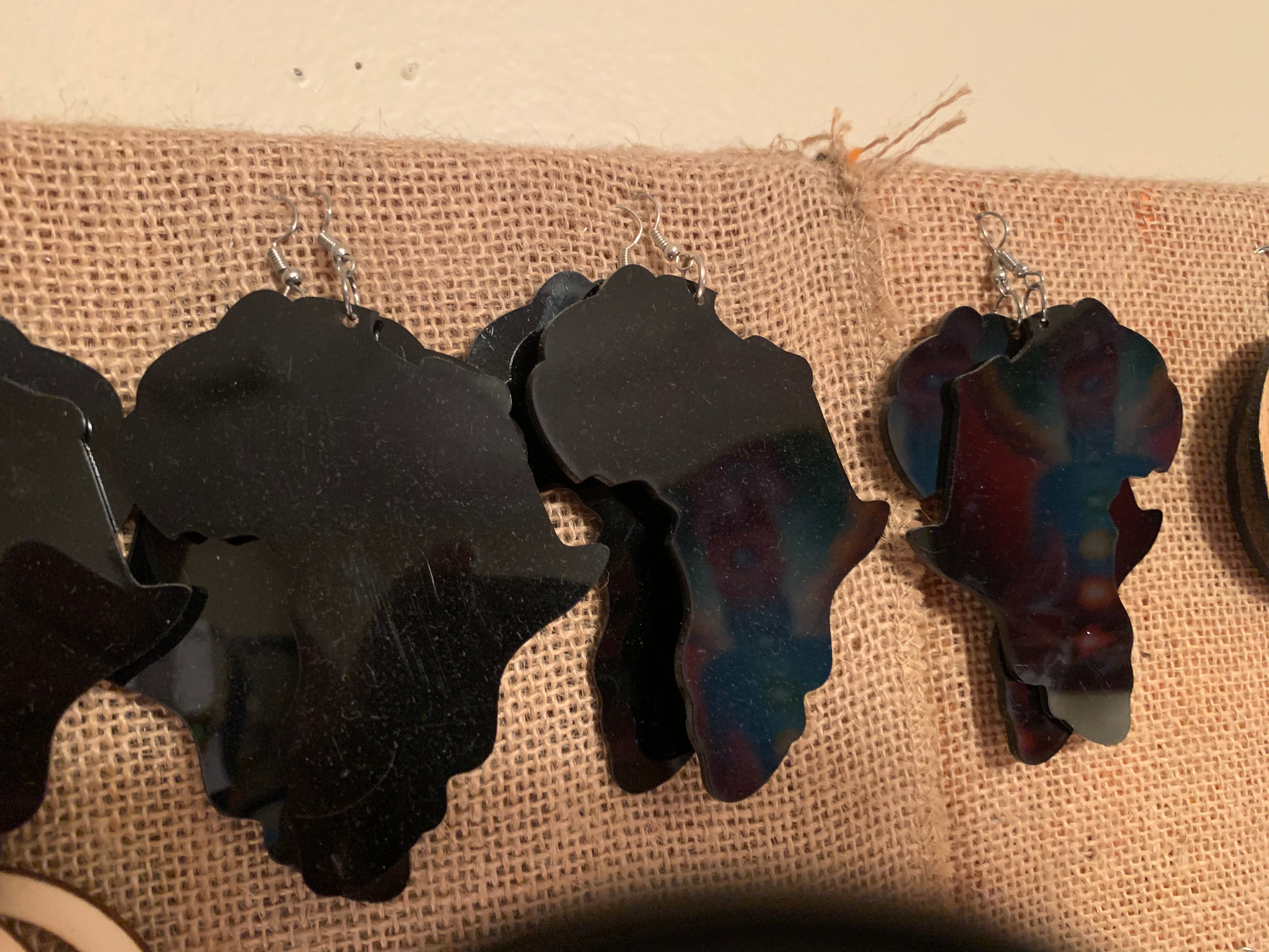 Africa Map Mirror-Acrylic earrings #201