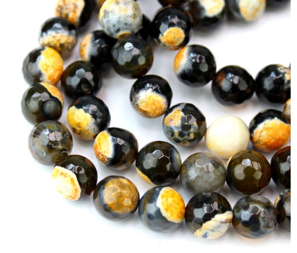 Black & Orange Agate Healing Meditation Healing Spiritual bracelet #17