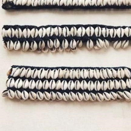 Cowrie Shell Belt - gold & white