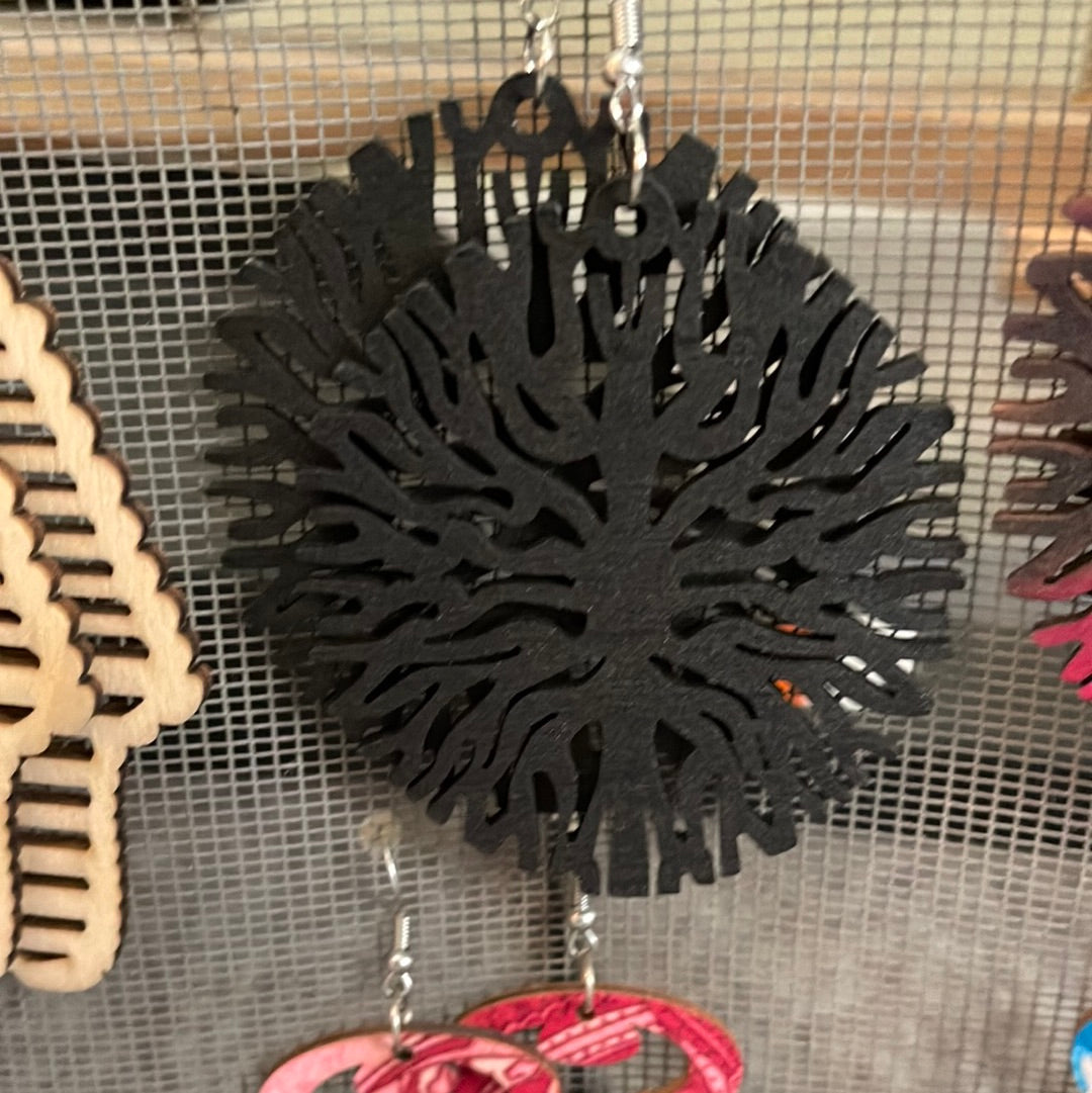 Tree of life earrings- wood