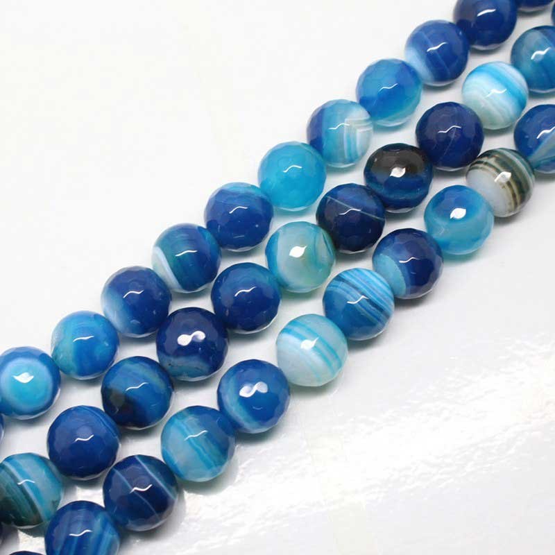 Blue Stripped Agate Healing Meditation Healing Spiritual bracelet (4mm)