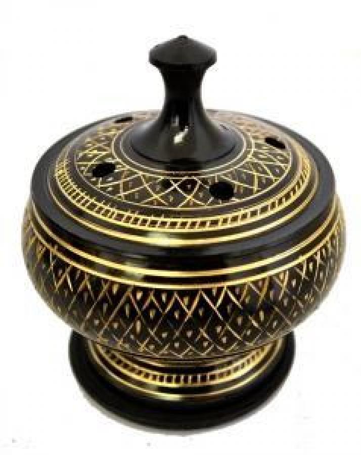 Black Carved Brass Burner