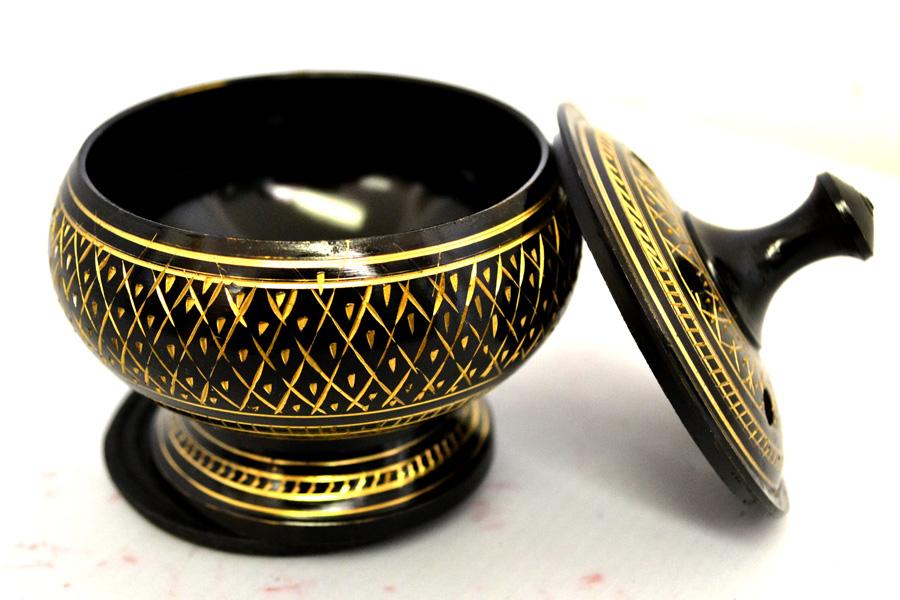 Black Carved Brass Burner