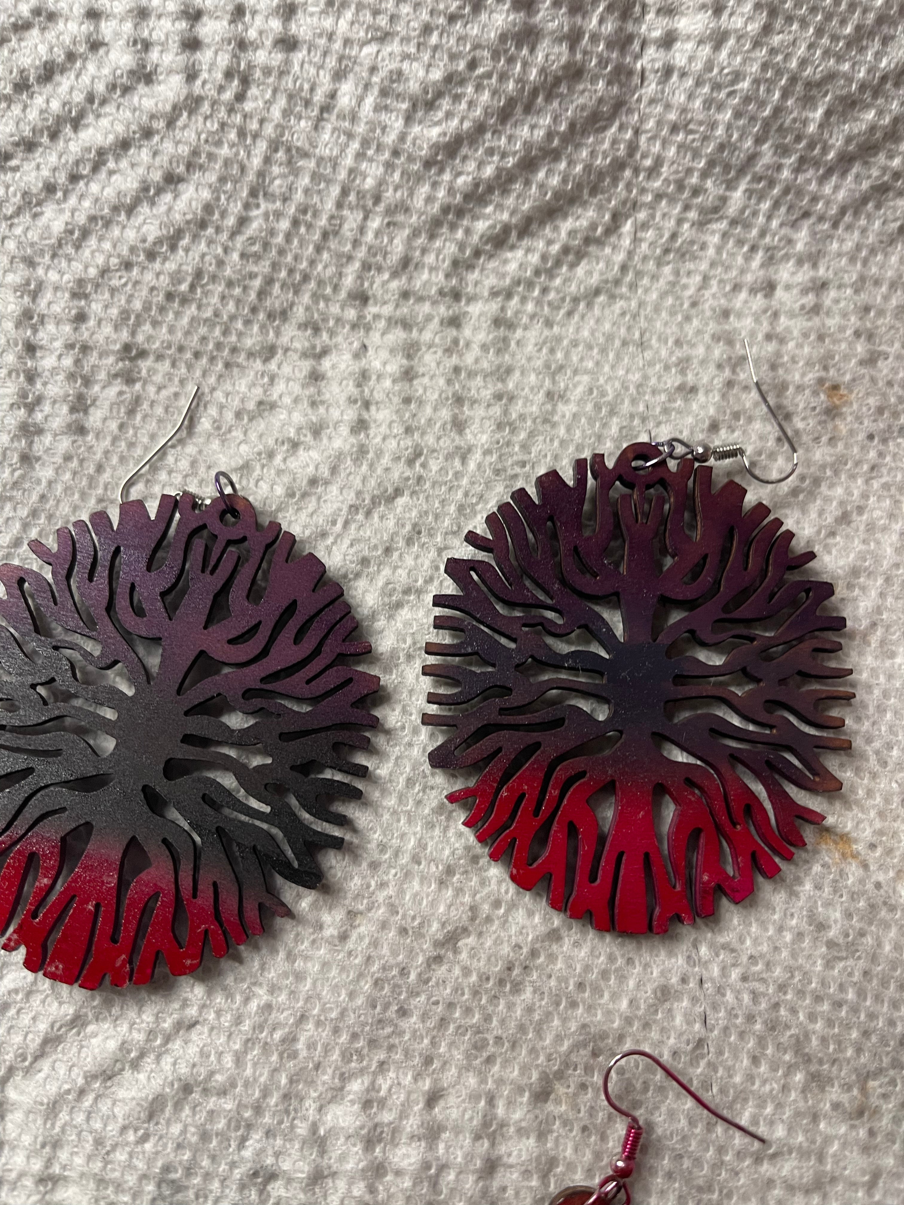 Tree of life earrings- wood