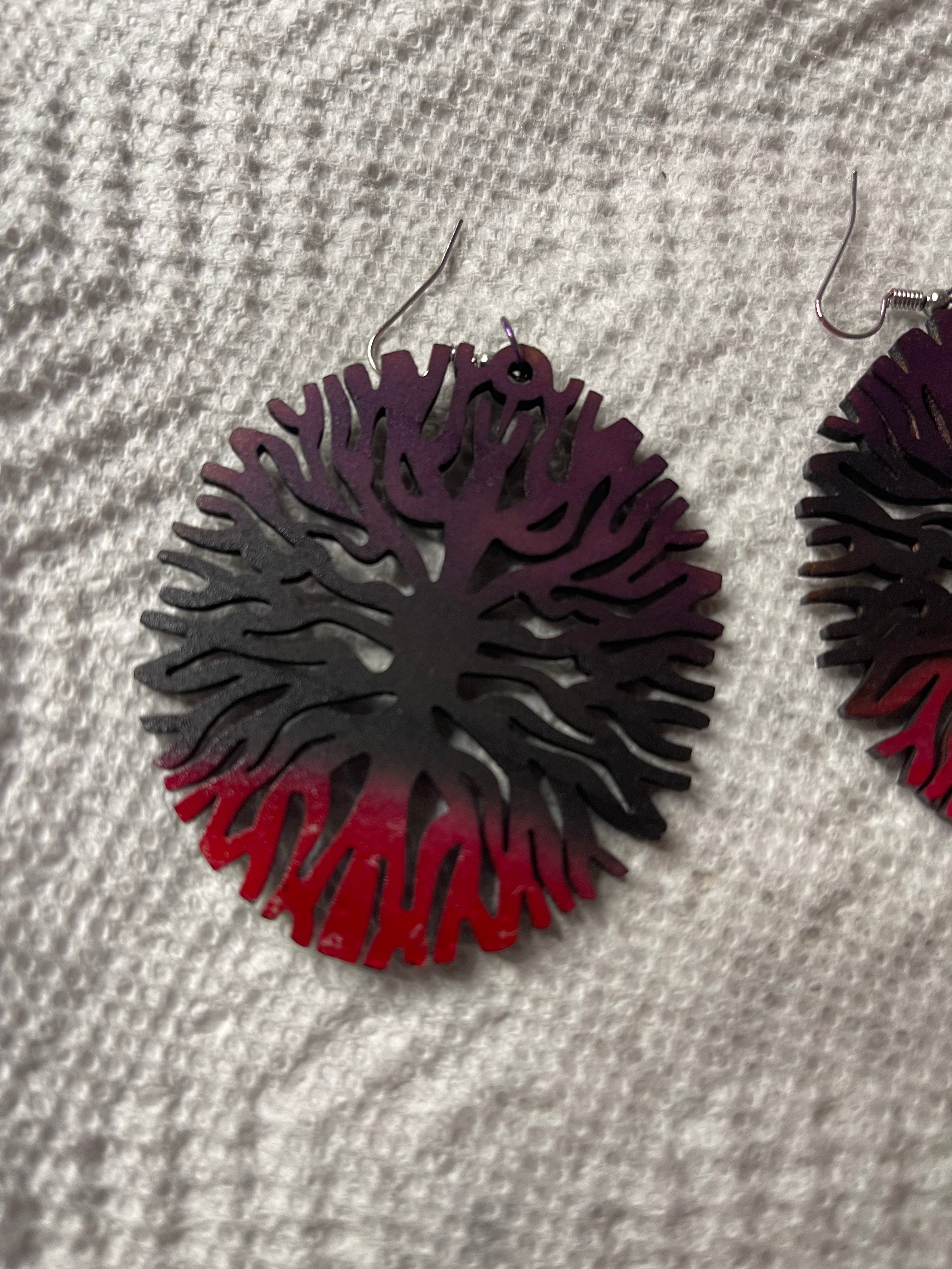 Tree of life earrings- wood