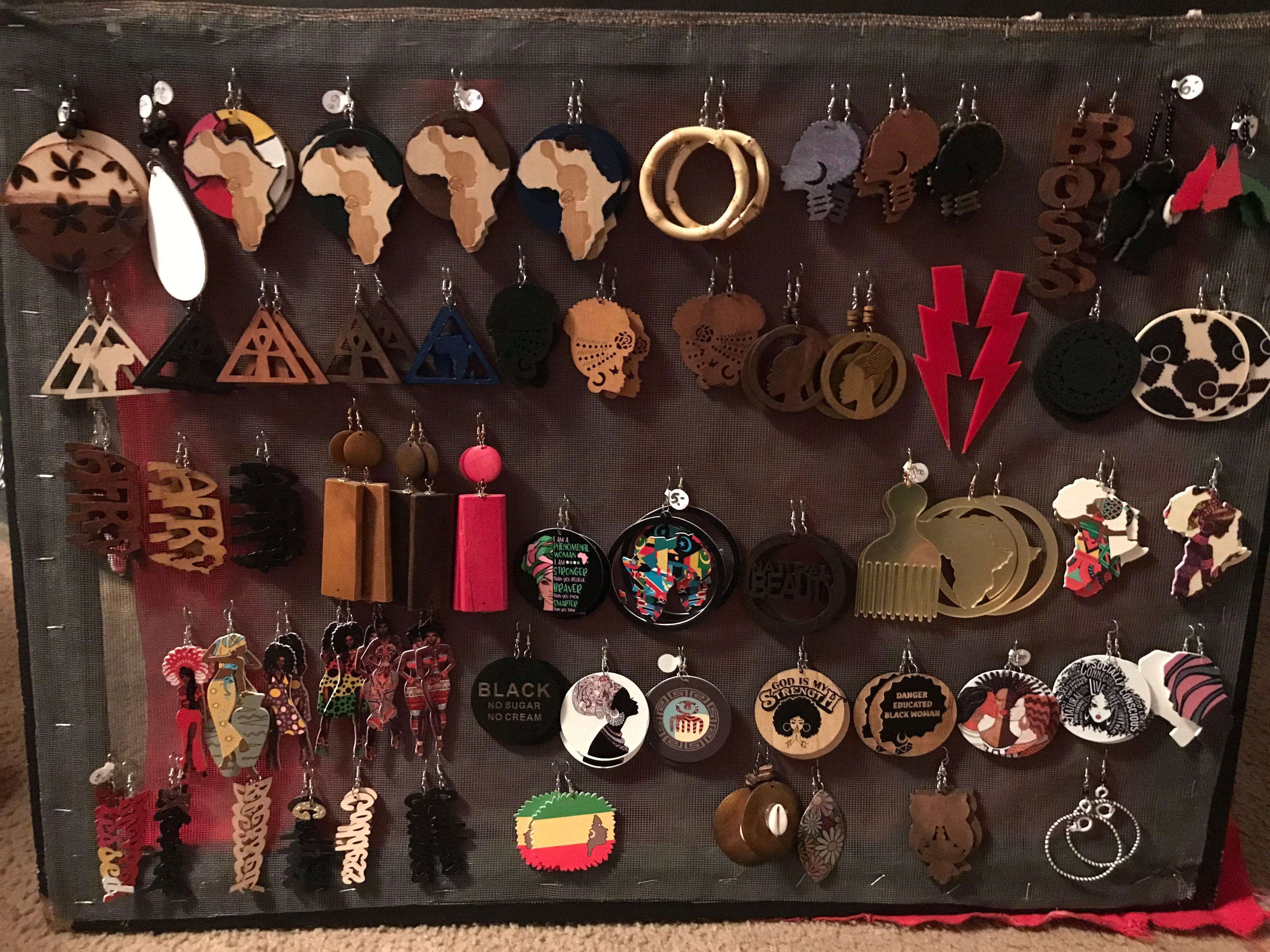 Women United earrings wood