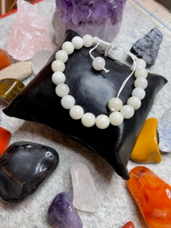 Ocelot, Cappucino & Vanilla Jade (Vanilla) bracelet (8mm)