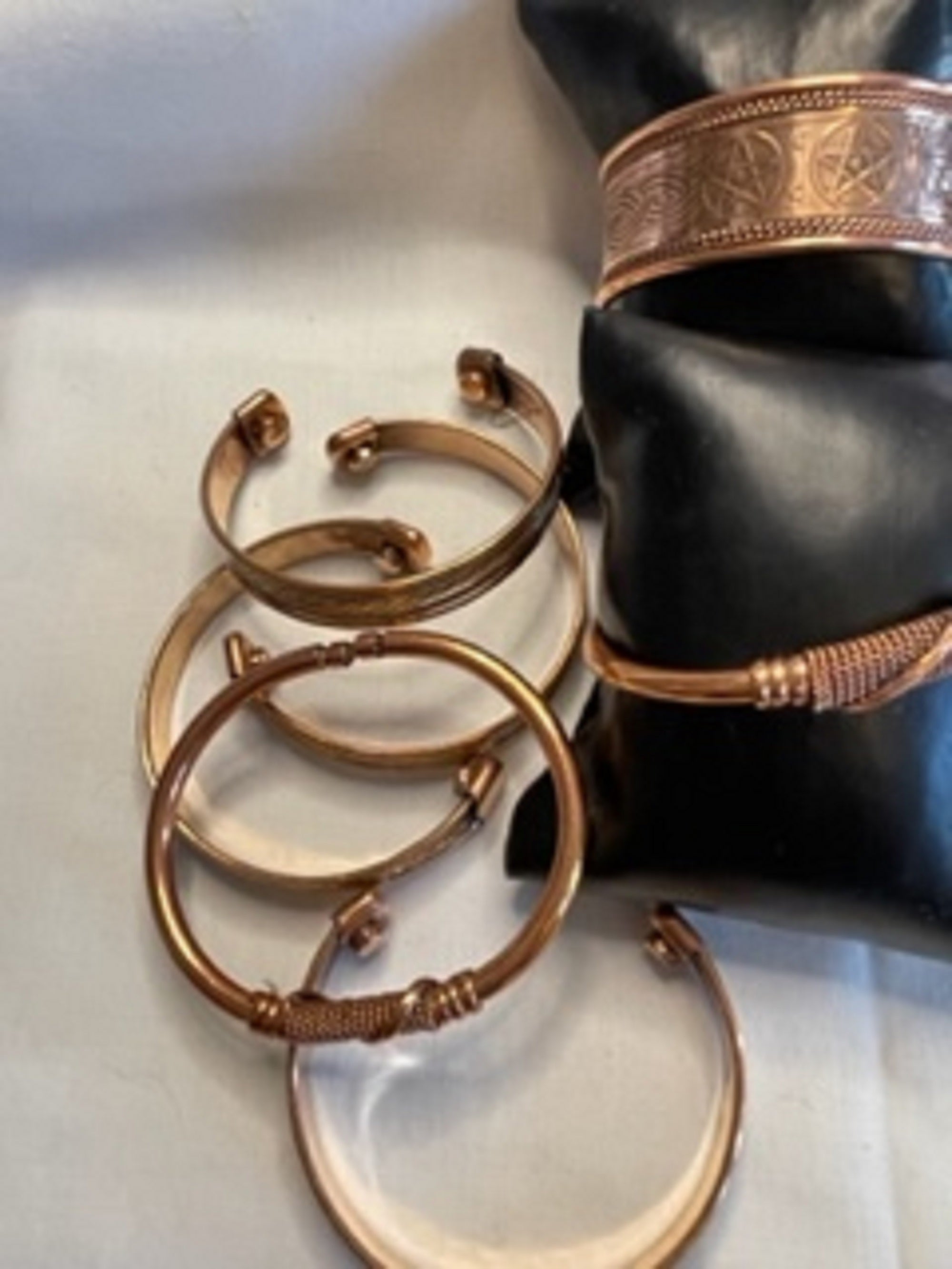 Copper, Brass & Cowrie Bracelets