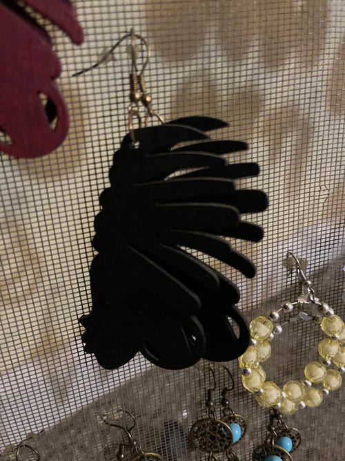 Tribal Mask earrings (Wood)