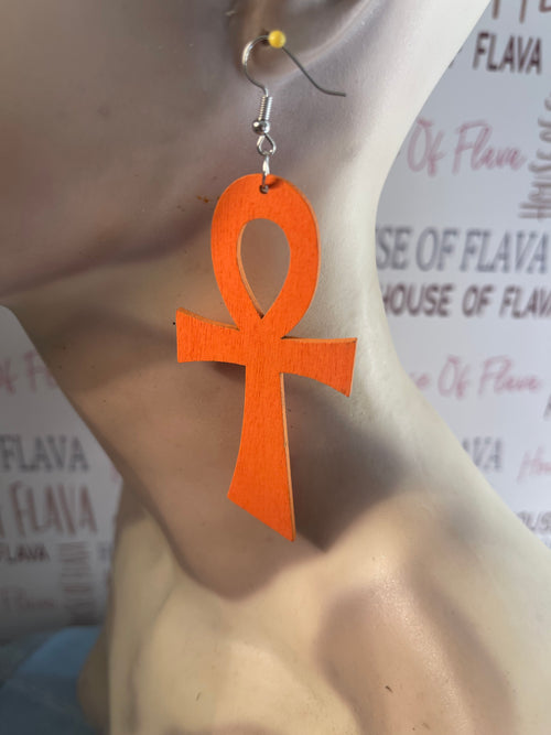 Ankh earrings (Wood)