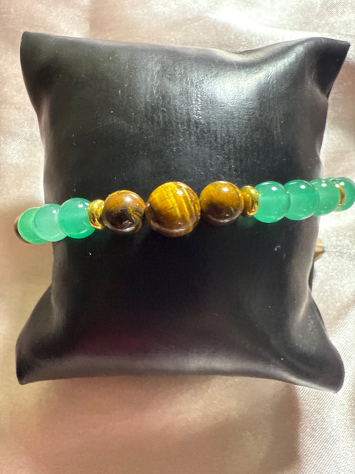 Tiger's Eye with Jade crystal bracelet