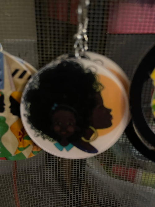 Mother & Child earrings (Acrylic) #210