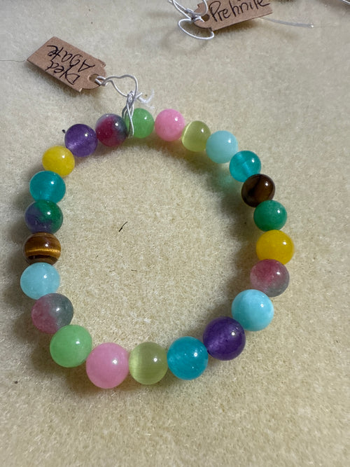 Agate Multi colored crystal bracelet (8mm)