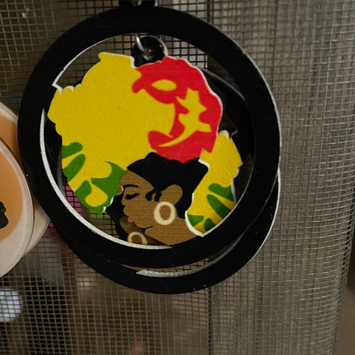 Woman with Africa Map (Wood)