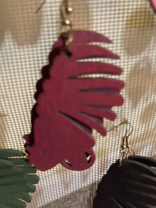Tribal Mask earrings (Wood)