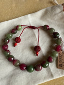 Ruby Zoisite faceted crystal bracelet