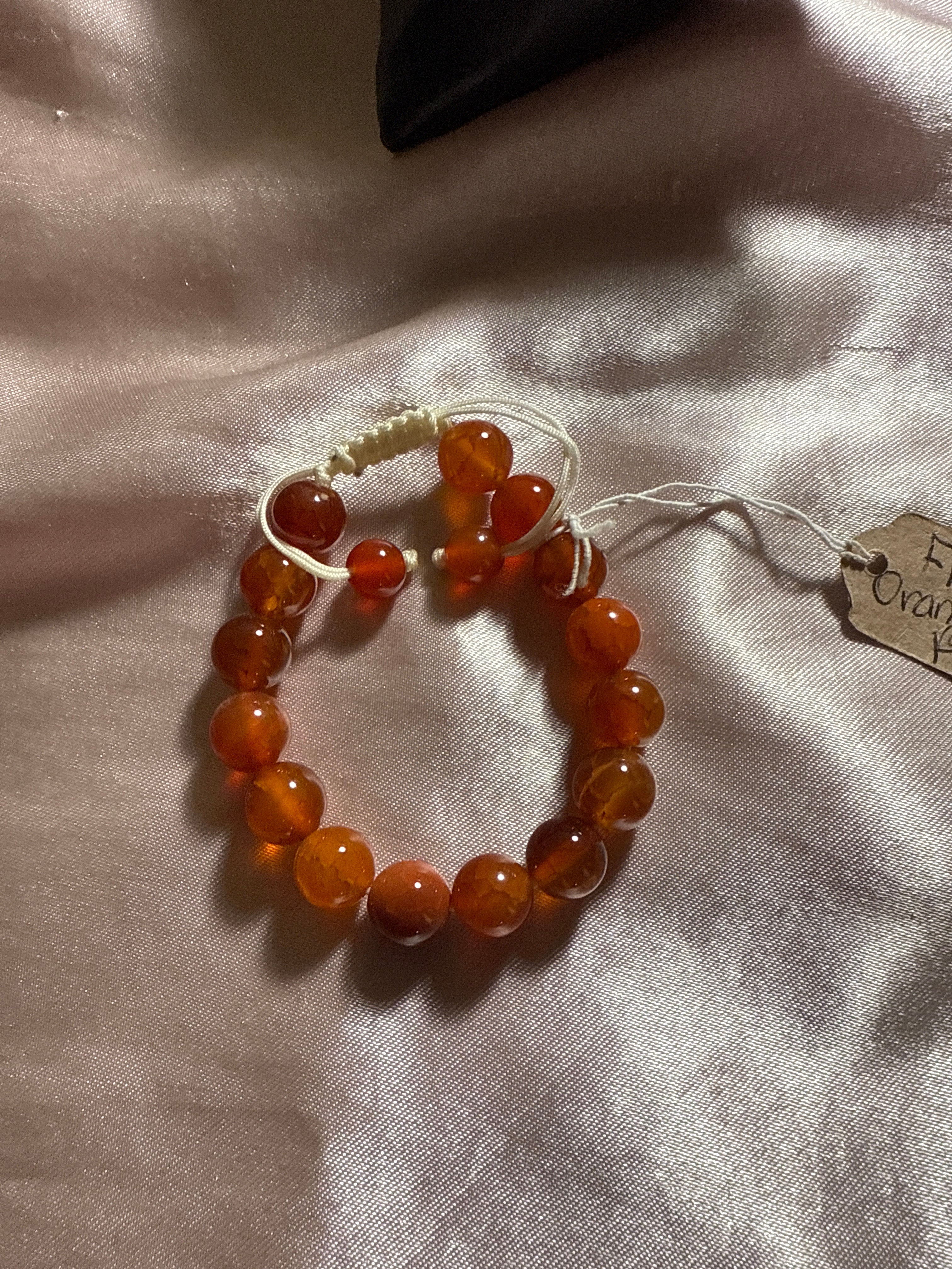 Fire Orange Agate Gemstone bracelet