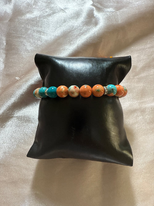 Howlite mixed crystal bracelet 8mm