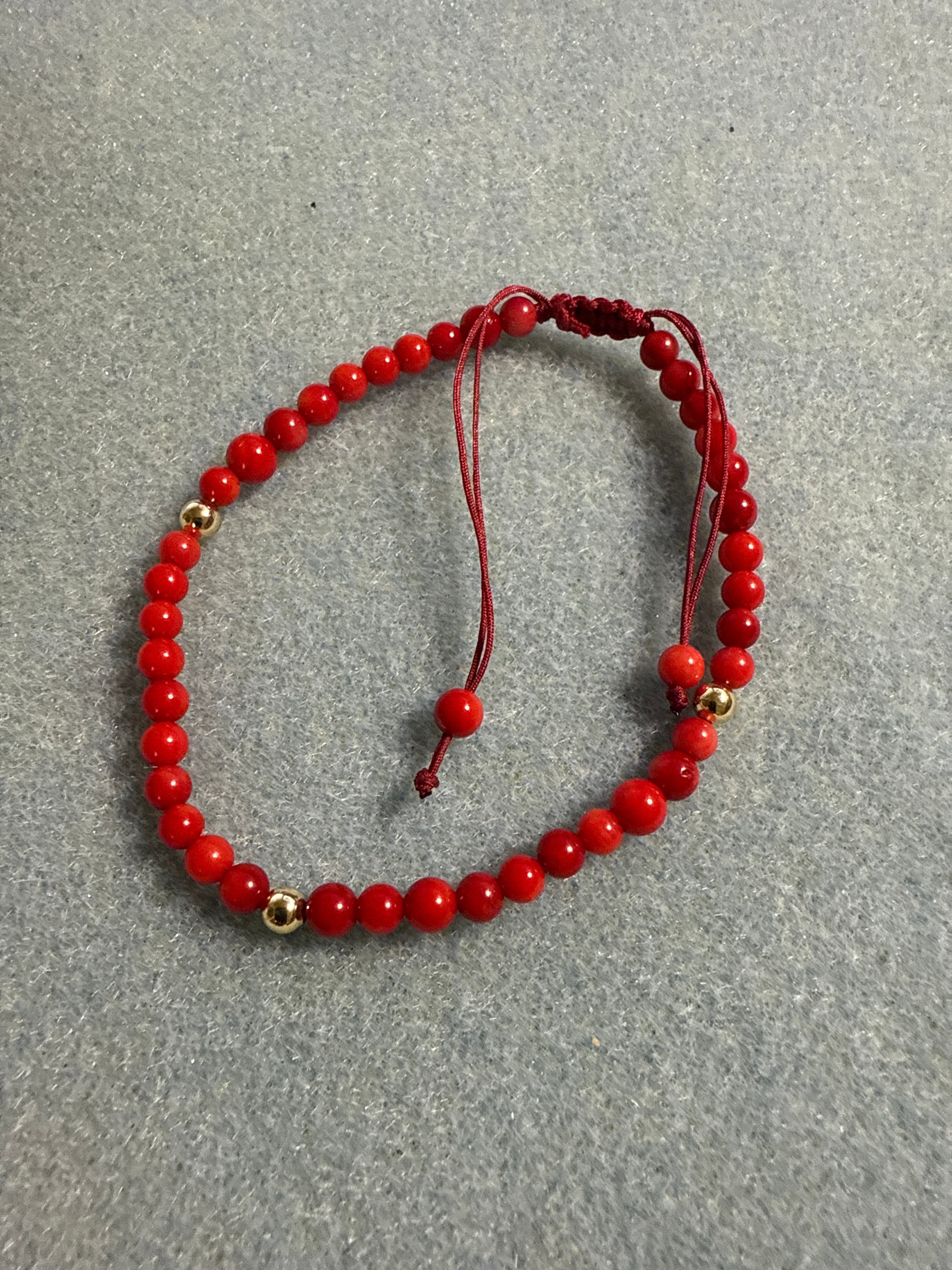 Coral Bamboo crystal bracelet (4mm)