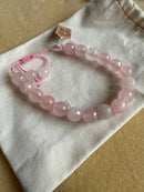 Rose Quartz faceted gemstone bracelet