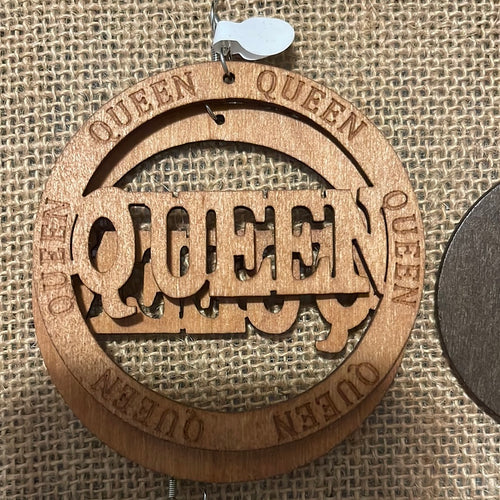 Queen earrings (Wood)