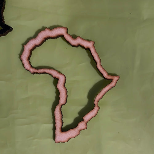 Africa map cutout earrings (Wood)